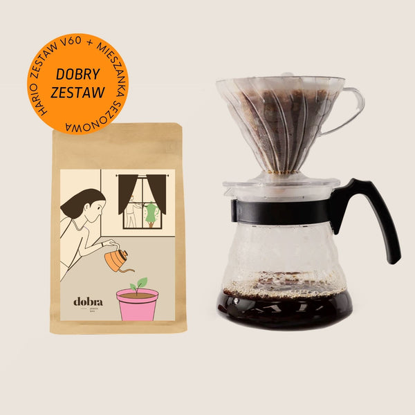 Hario zestaw V60 Craft Coffee Maker x mieszanka na WIOSNĘ (Kawa + drip + serwer + filtry)