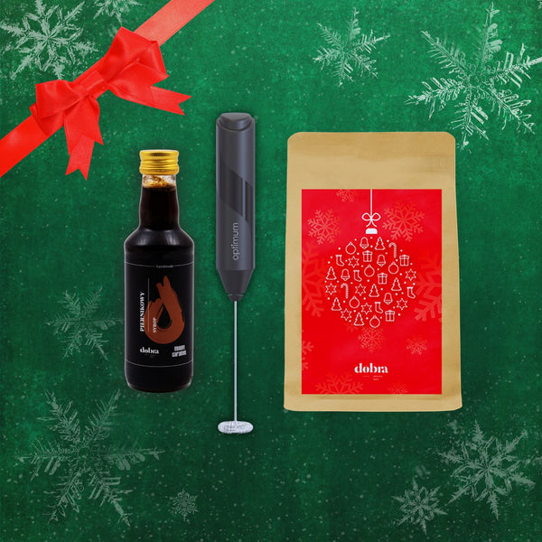 Zestaw Świąteczny Kawa, Syrop i Spieniacz do mleka