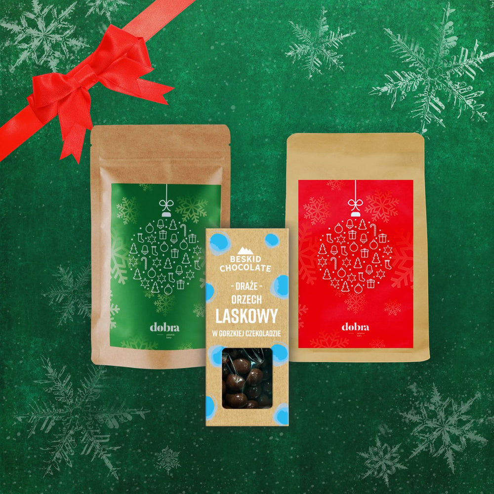 Zestaw Świąteczny Kawa, Zioła i Orzechy w czekoladzie