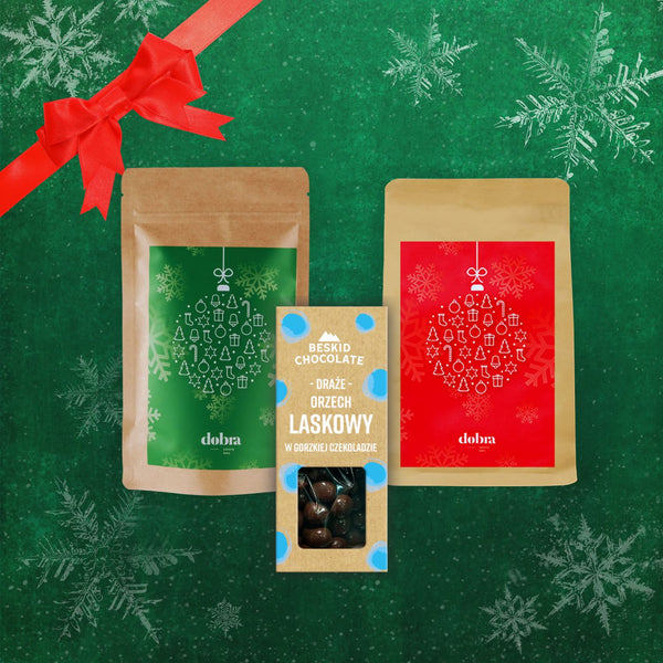 Zestaw Świąteczny Kawa, Zioła i Orzechy w czekoladzie