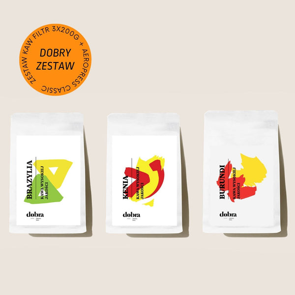 Zestaw AeroPress Original Classic + 3x200g kawy pod filtr