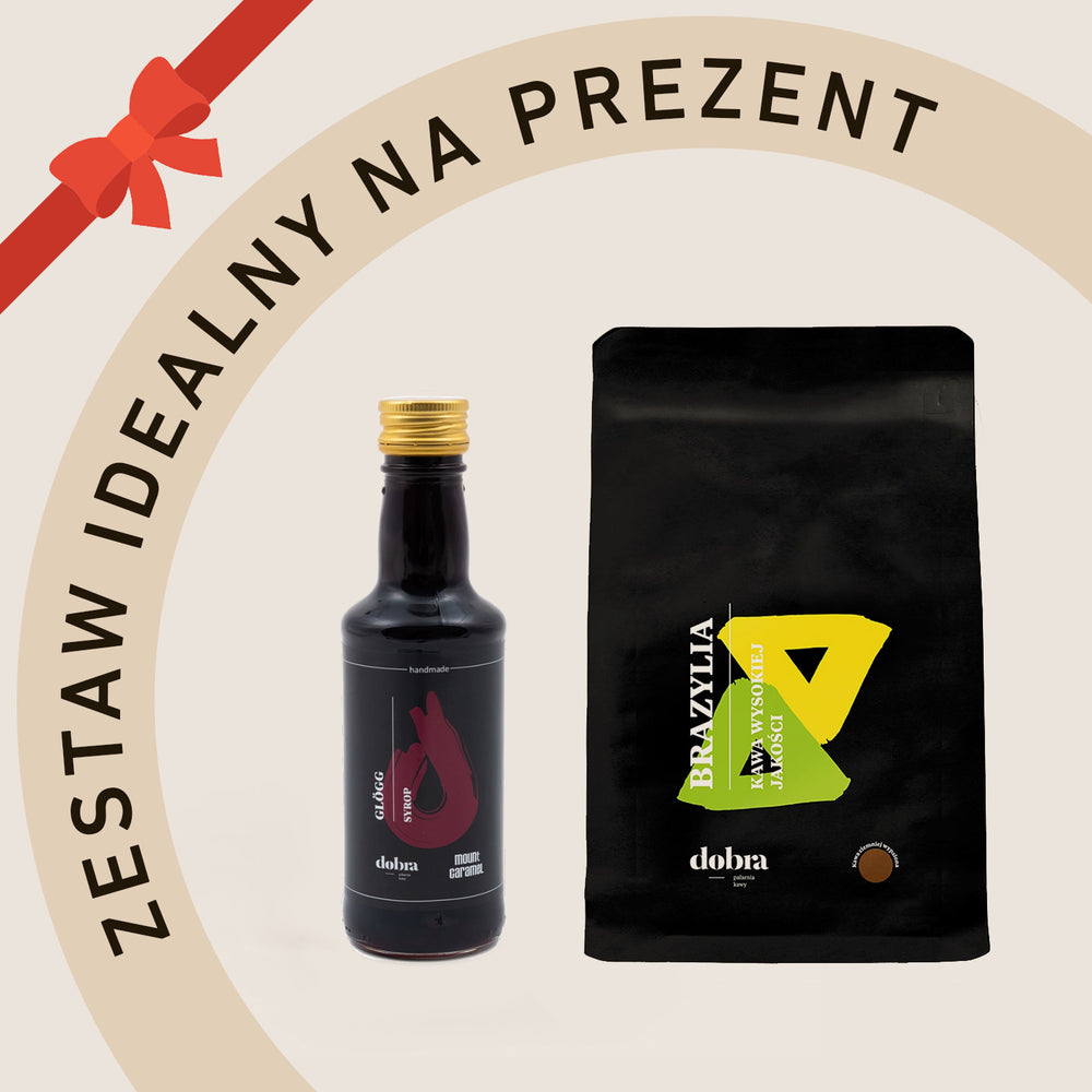 Zestaw Kawa Arabica - Brazylia Ciemniej Palona + Syrop 250 g do wyboru