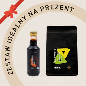 Zestaw Kawa Arabica - Brazylia Ciemniej Palona + Syrop 250 g do wyboru