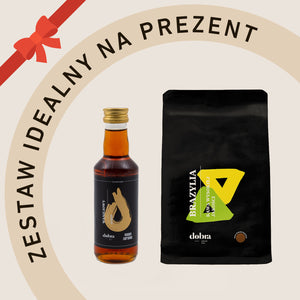 Zestaw Kawa Arabica - Brazylia Ciemniej Palona + Syrop 250 g do wyboru