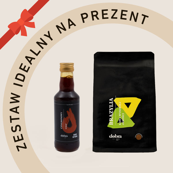 Zestaw Kawa Arabica - Brazylia Ciemniej Palona + Syrop 250 g do wyboru