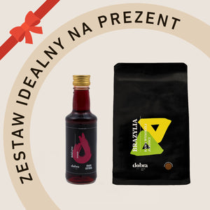 Zestaw Kawa Arabica - Brazylia Ciemniej Palona + Syrop 250 g do wyboru