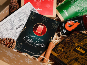 Zestaw Świąteczny Kawa, Zioła, Syrop, Spieniacz i Orzechy w czekoladzie